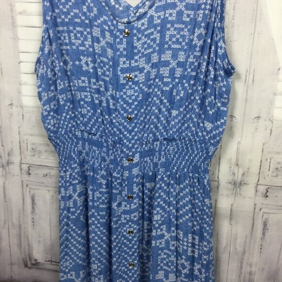 Zenobia | Dresses | Zenobia Dress Blue Summer Midi Sleeveless 3xl ...